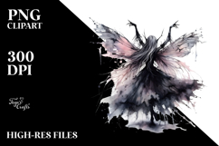 Dancing Gothic Fairy, Watercolor PNG Product Image 2