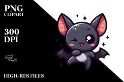 Cartoony Dancing Bat with Winking Eye, Transparent PNG Product Image 2