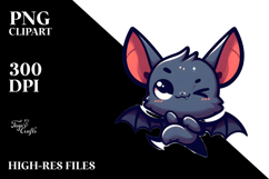 Cartoony Dancing Bat with Winking Eye, Transparent PNG Product Image 2