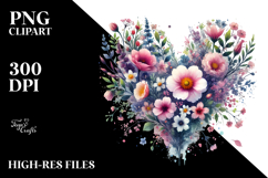 Heart made of Spring Flowers, Transparent PNG Product Image 2