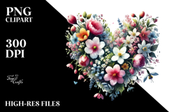 Heart made of Spring Flowers, Transparent PNG Product Image 2