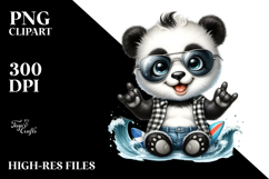 Rocker Panda at the Beach PNG Product Image 2