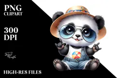 Rock Baby Panda with Big Eyes PNG Product Image 2
