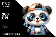 Rocker Panda at the Beach PNG Product Image 2