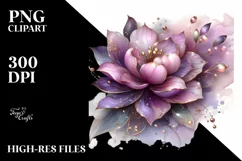 Glossy Lilac Watercolor Splash | Clipart Product Image 1