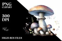 Detailed Mushroom Watercolor Splash PNG Product Image 3