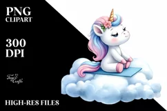 Cute Baby Unicorn Yoga Instructor | Sublimation | Clipart Product Image 1