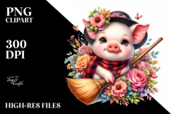Vibrant Drawing Baby Pig | Clipart Product Image 1