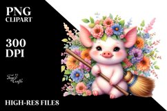 Vibrant Drawing Baby Pig | Clipart Product Image 3