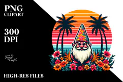 Retro Tropical Gnome Sunset, 20 oz Tumbler Product Image 2