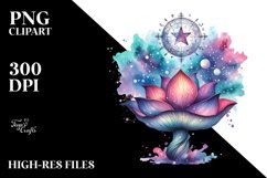 Colorful Magical Celestial Mushroom | Clipart Product Image 1