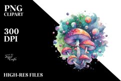 Colorful Magical Celestial Mushroom | Clipart Product Image 3