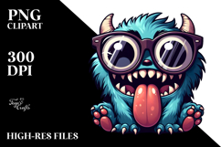 Aggressive Monster with Oversized Sunglasses PNG Product Image 2
