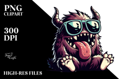 Aggressive Monster with Oversized Sunglasses PNG Product Image 2