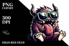 Aggressive Monster with Oversized Sunglasses PNG Product Image 2