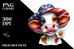 Funny Daisy Highland Cow Clipart Product Image 1