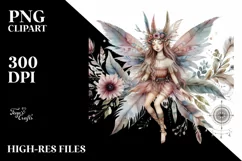 Detailed White Boho Fairy | Sublimation | PNG Clipart Product Image 3