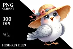 Watercolor Funny Dove Standing | Sublimation Clipart Product Image 3