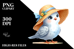 Dove Standing in Sun Hat | Happy | Clipart Product Image 2