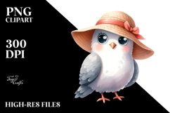 Dove Standing in Sun Hat | Happy | Clipart Product Image 1