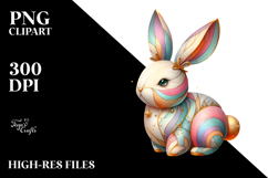 Golden Bunny on Splashy Background PNG Product Image 2