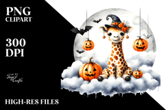Giraffe Dressed for Halloween PNG Product Image 2