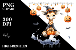Halloween Giraffe on Cloud PNG Product Image 2
