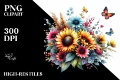 Colorful Sunflower Watercolor Illustration Product Image 3