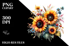 Colorful Sunflower Watercolor Illustration Product Image 2