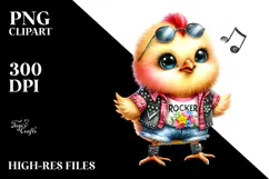 Cute Baby Chicken in Summer Clothes PNG Product Image 2