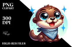 Cartoony Vector Art of a Silly Cartoon Otter Product Image 2