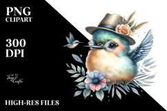 Cute Baby Hummingbird with Cool Haircut PNG Product Image 2