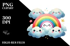 Cute Ranbow Between Clouds PNG Product Image 2