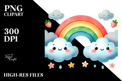 Cute Ranbow Between Clouds PNG Product Image 2