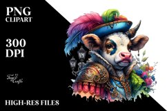 Colorful Cow Renaissance Fair PNG Product Image 1