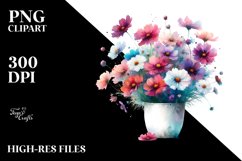 Vibrant Watercolor Cosmos Pot Product Image 1