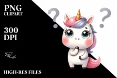 Expressive Unicorn with Big Eyes PNG Product Image 3