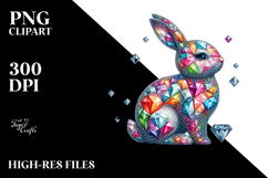 Bunny Made of Diamonds, Transparent PNG Product Image 2