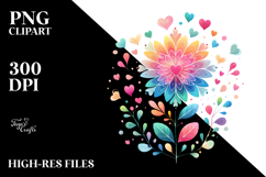 Boho Heart Flower PNG Product Image 2