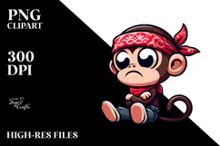 Cartoony Vector Art of a Goofy Cartoon Monkey Product Image 2