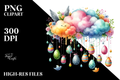 Colorful Cloud with Easter Eggs PNG Product Image 2