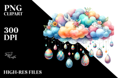 Colorful Cloud with Easter Eggs, PNG Product Image 2