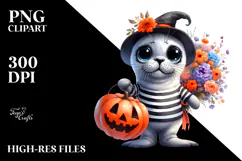 Expressive Seal in Halloween Costume with Large Flower Product Image 2