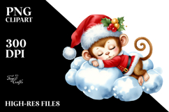 Cute Baby Monkey Sleeping PNG Product Image 2