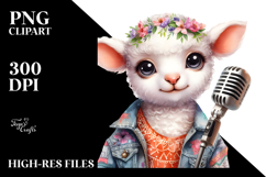 Singer Lamb in Summer Attire PNG Product Image 2