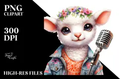 Singer Lamb in Summer Attire PNG Product Image 2