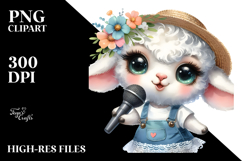 Singer Lamb in Summer Attire PNG Product Image 2