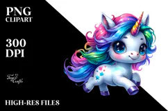 Running Baby Unicorn PNG Product Image 2