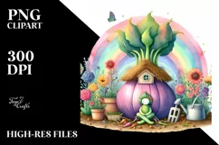 Illustration of Fairy House with Large Vegetable and Product Image 1