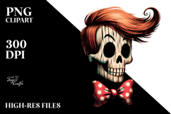 Skull with Hair Clipart, Transparent PNG Product Image 2